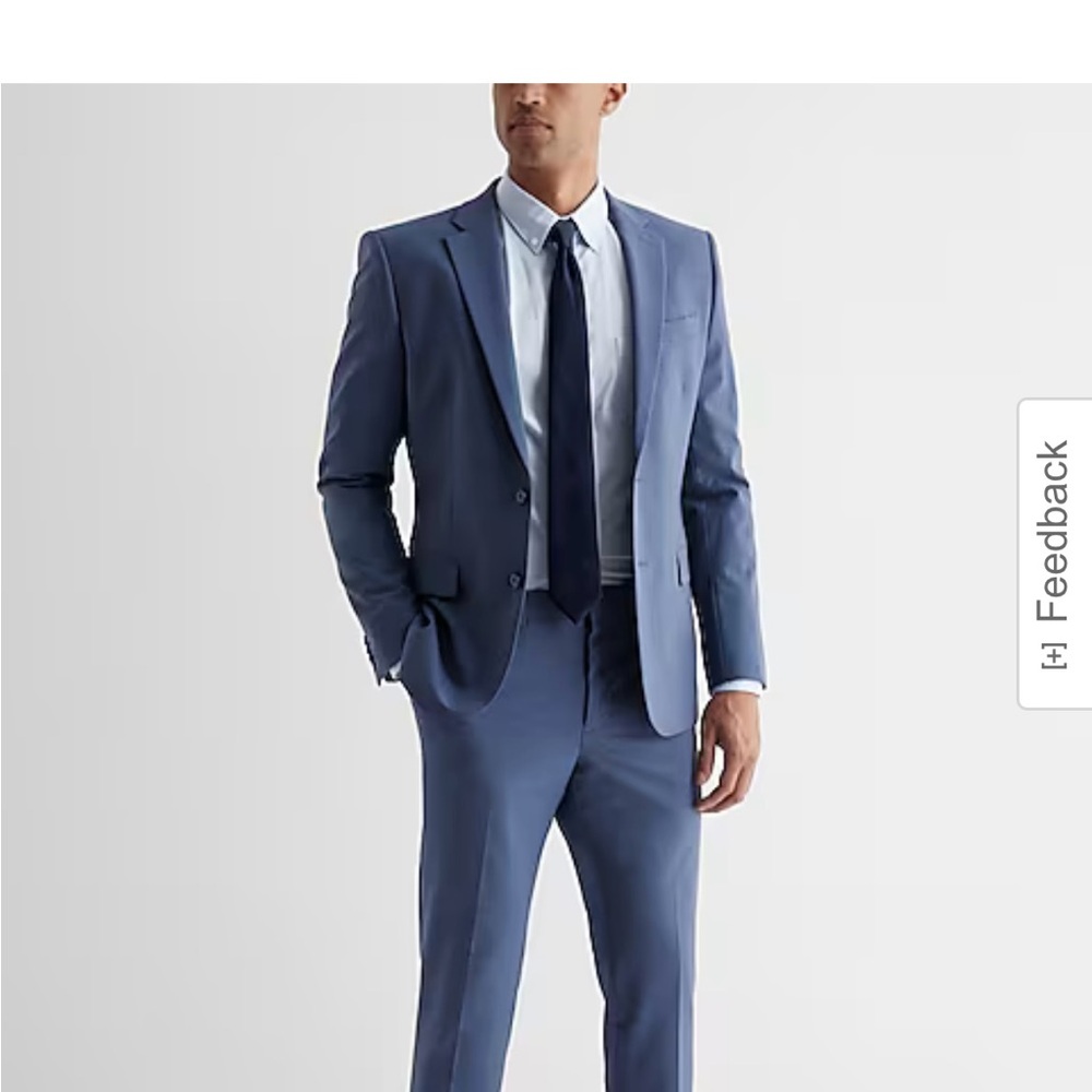 Homecoming/Express Men’s/Modern Tech Suit/Dusty Blue/38R jacket/30x32 pant
